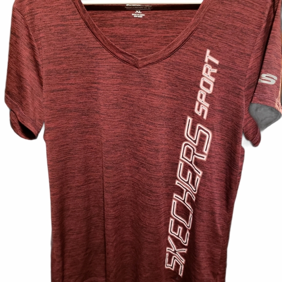 Skechers Tops - EUC Skechers Sport Burgundy V-Neck XL